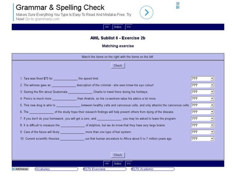 English Vocabulary Skills: AWL Sublist 6 - Exercise 2b Interactive