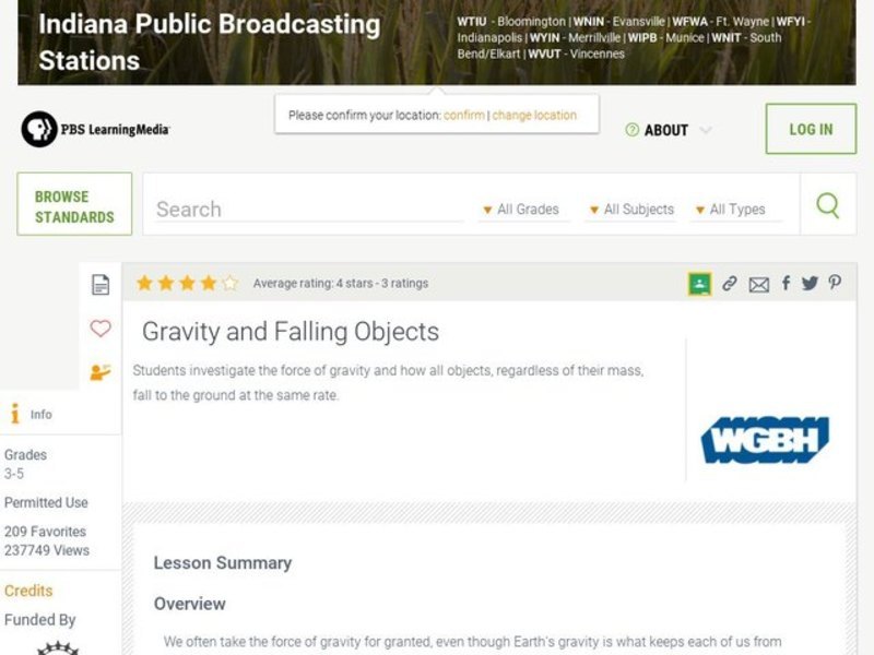 Gravity and Falling Objects Lesson Plan