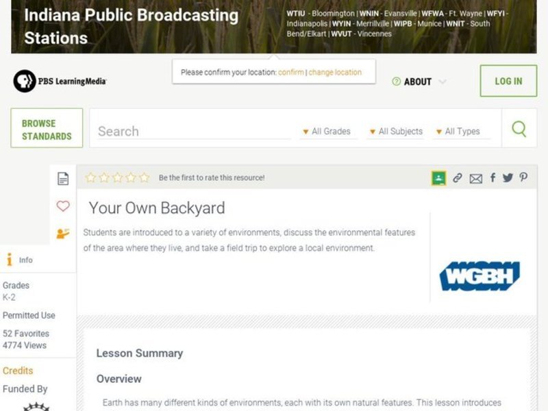 Your Own Backyard Lesson Plan