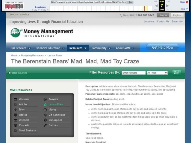 The Berenstain Bears' Mad, Mad, Mad Toy Craze Lesson Plan