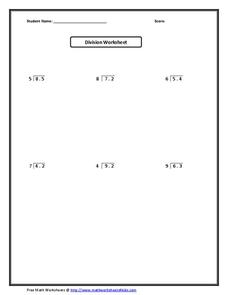 Divide Decimals by Whole Numbers Worksheet
