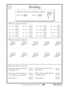 Dividing Worksheet