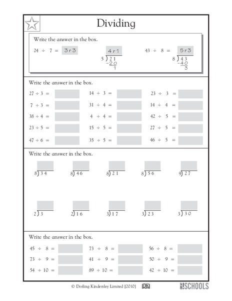 Dividing Worksheet