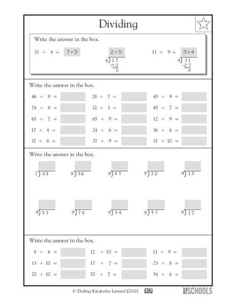 Dividing Worksheet