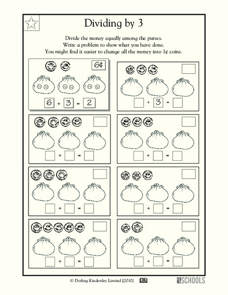 Dividing by 3 Worksheet