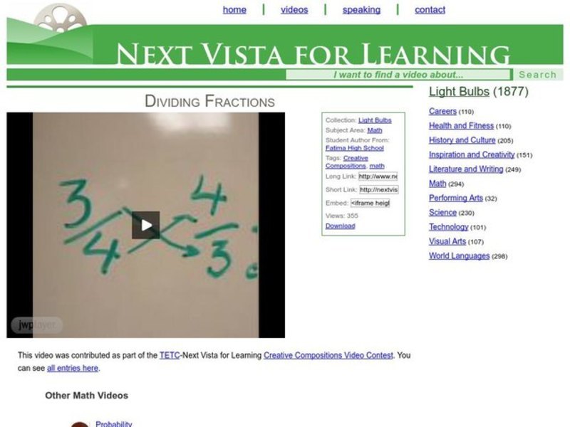Dividing Fractions Instructional Video