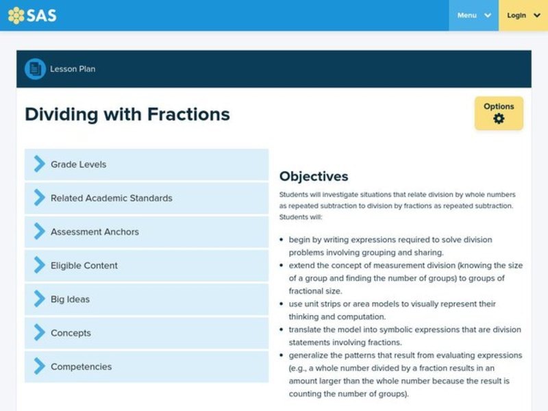 Dividing with Fractions Lesson Plan