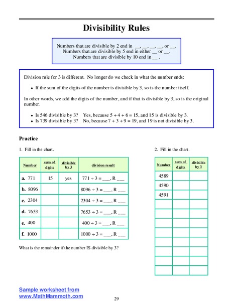 Divisibility Rules Lesson Plan