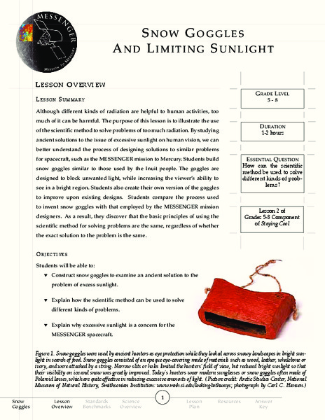 Snow Goggles and Limiting Sunlight Lesson Plan
