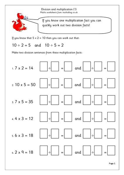 Division and Multiplication Worksheet