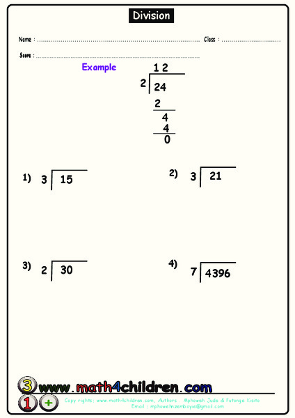 Division Worksheet