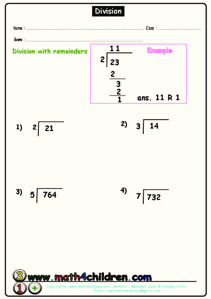 Division Worksheet