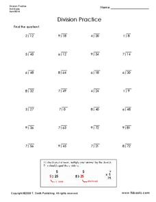 Division Practice Worksheet