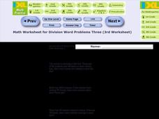 Division Word Problems Worksheet