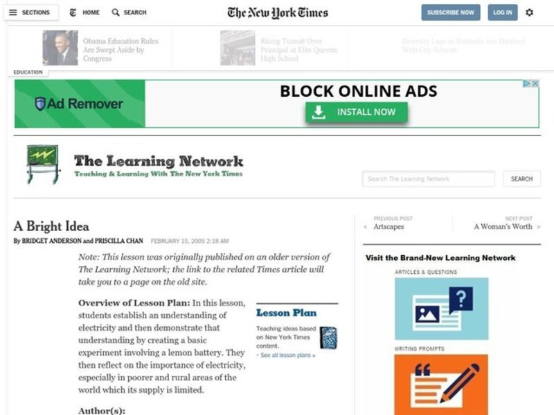 A Bright Idea Lesson Plan