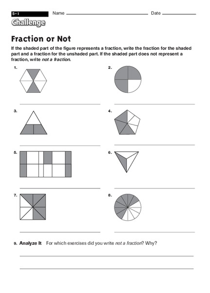 Fraction or Not Worksheet