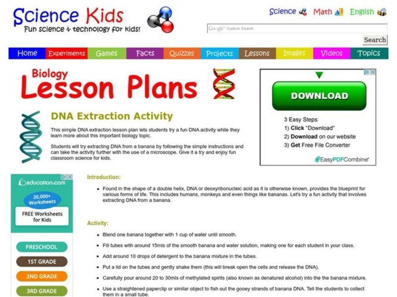 DNA Extraction Lesson Plan