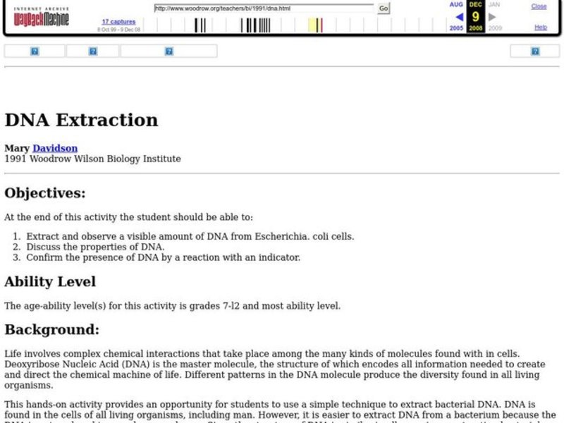 DNA Extraction Lesson Plan