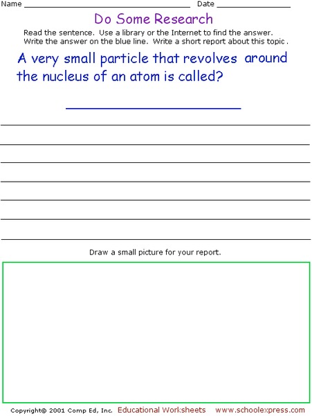 Do Some Research Worksheet