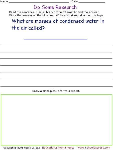 Do Some Research Worksheet