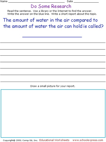 Do Some Research Worksheet