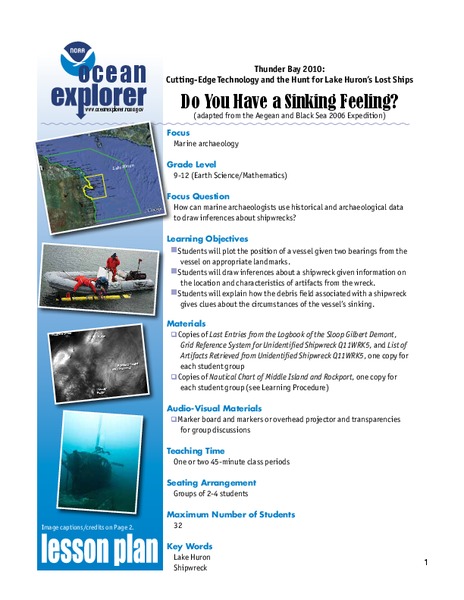 Do You Have a Sinking Feeling? Lesson Plan