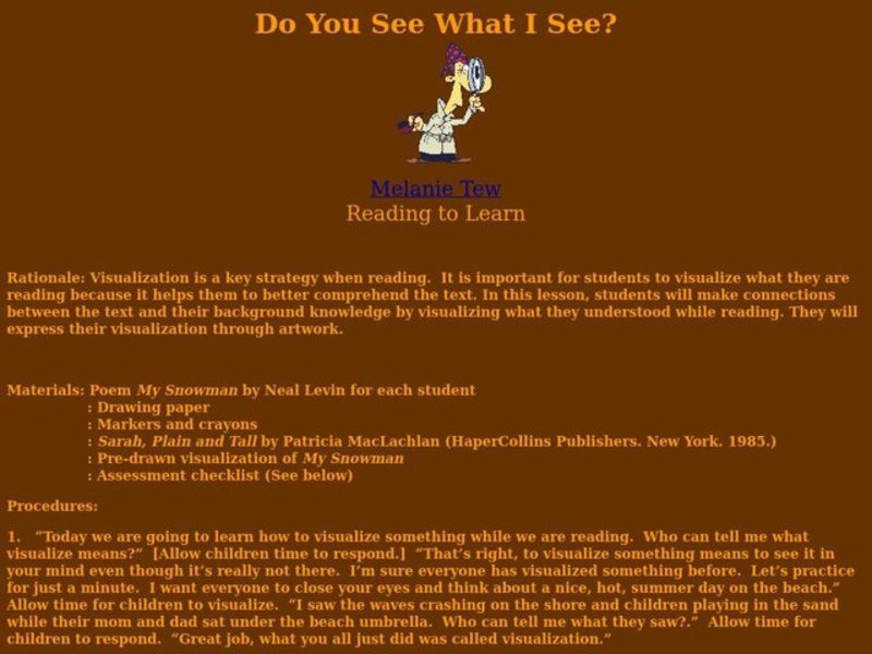 Do You See What I See? Lesson Plan