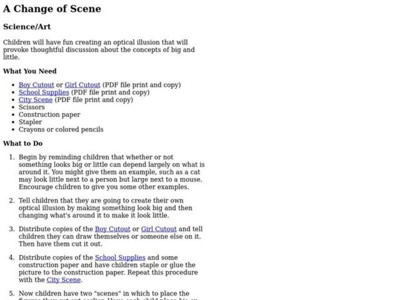 A Change of Scene Lesson Plan