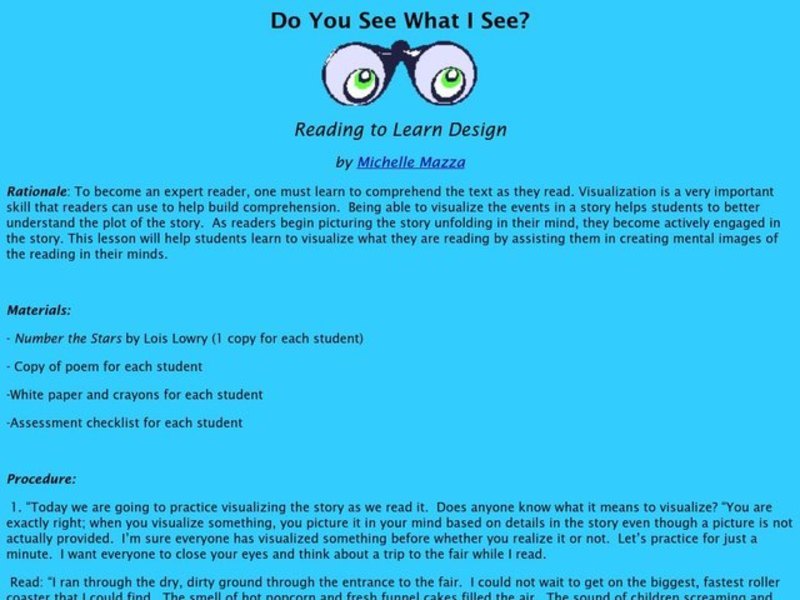 Do You See What I See? Lesson Plan