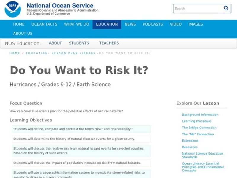 Do You Want to Risk it? Lesson Plan