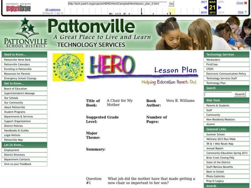 A Chair for My Mother Worksheet