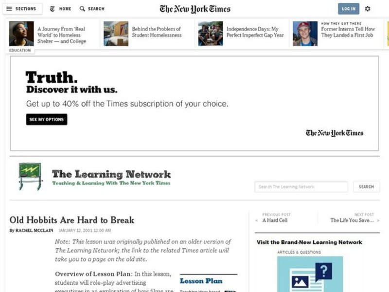 Old Hobbits Are Hard to Break Lesson Plan