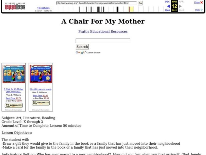 A Chair For My Mother Lesson Plan
