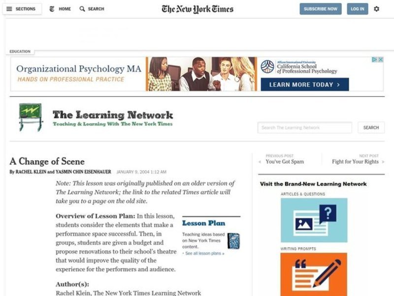 A Change of Scene Lesson Plan