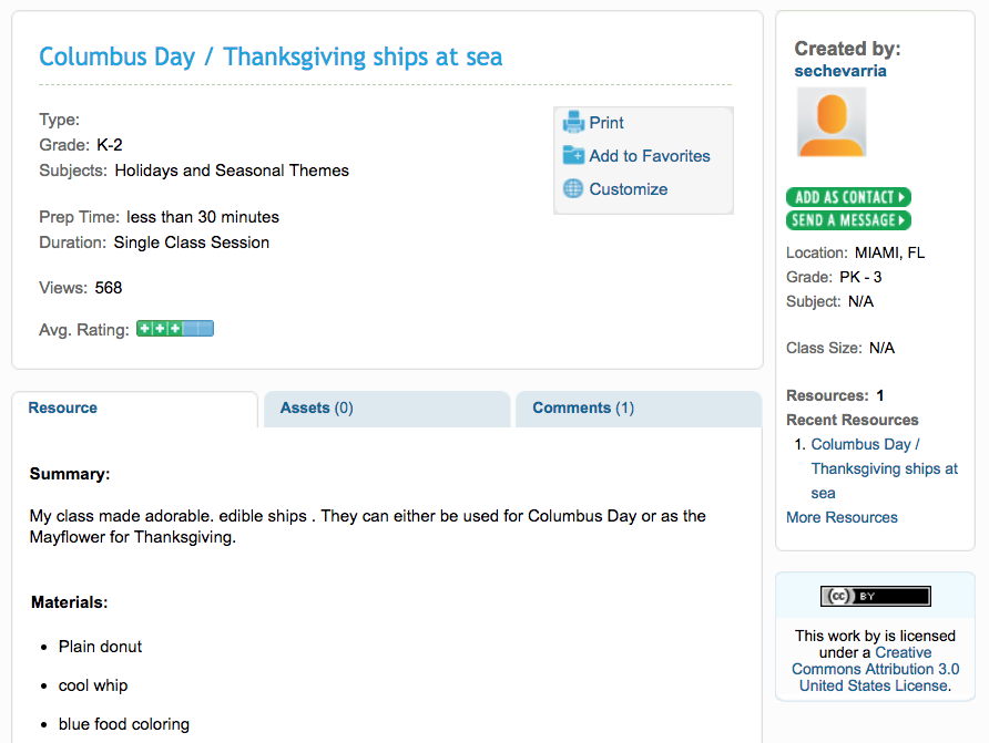 Columbus Day/Thanksgiving Ships at Sea Activity
