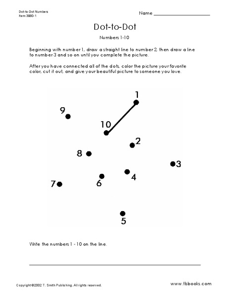 Dot to Dot Worksheet