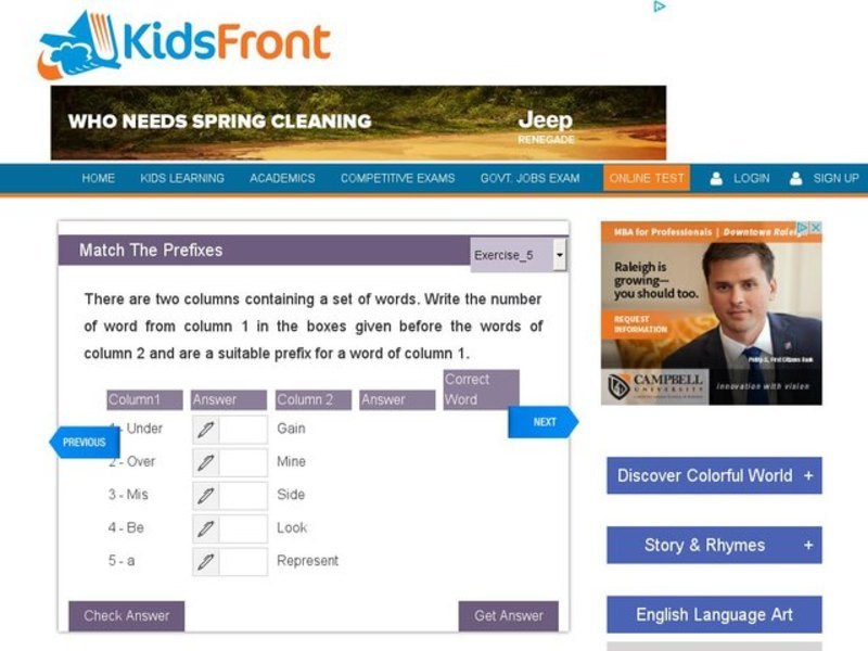 Match The Prefixes 5 Interactive