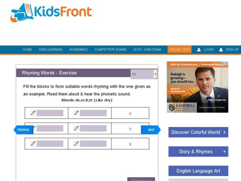 Creating Rhyming Words Interactive