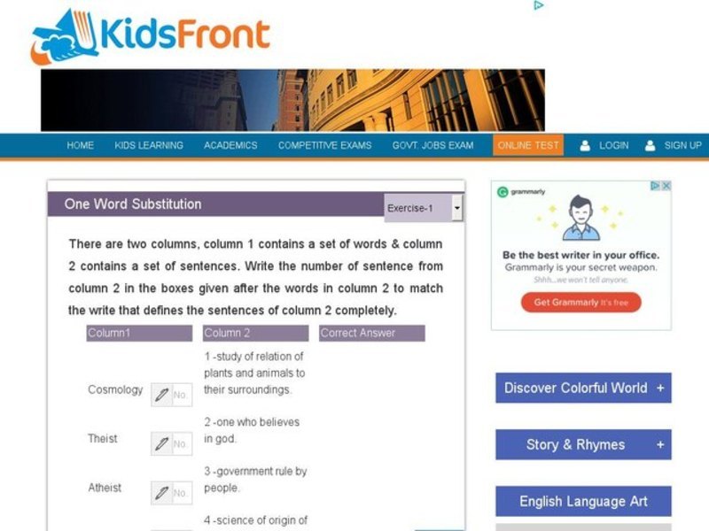One Word Substitution 1 Interactive