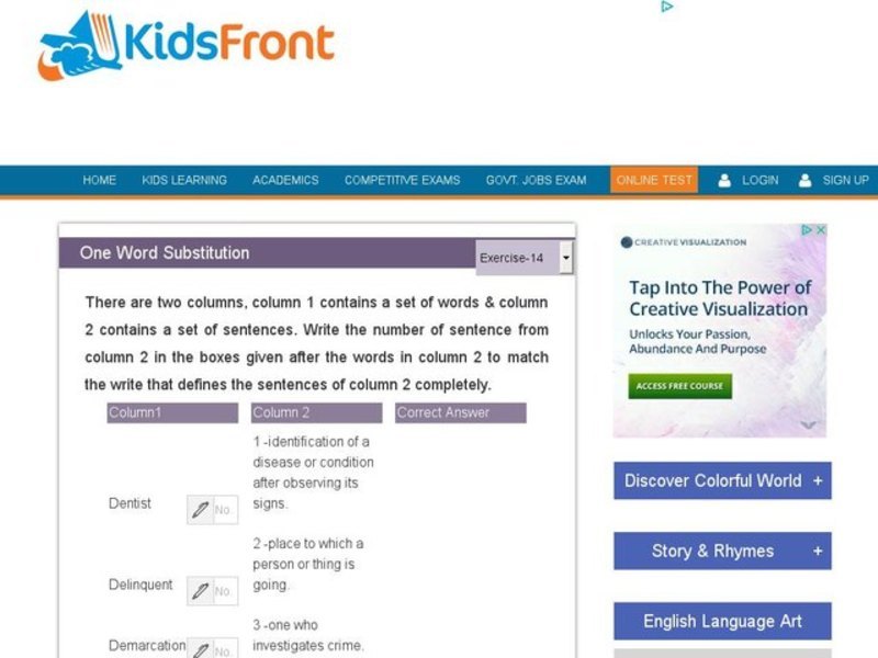 One Word Substitution 14 Interactive