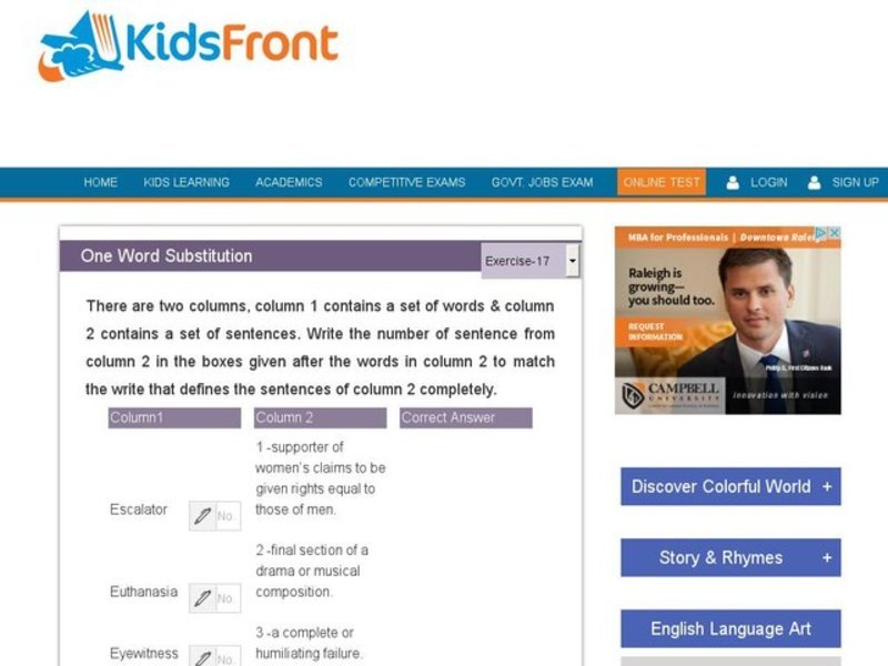 One Word Substitution 17 Interactive