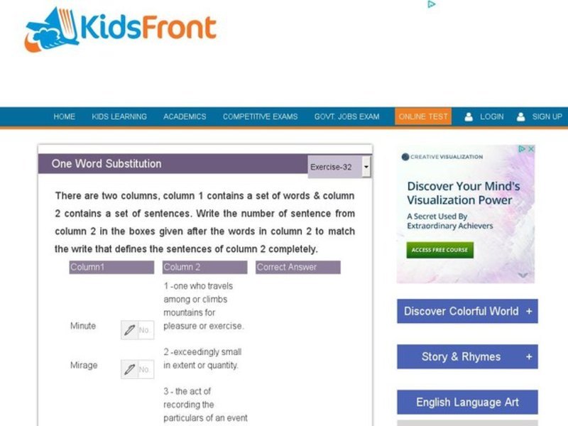 One Word Substitution 32 Interactive