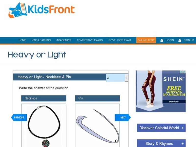 Which One Is Heavier? Interactive