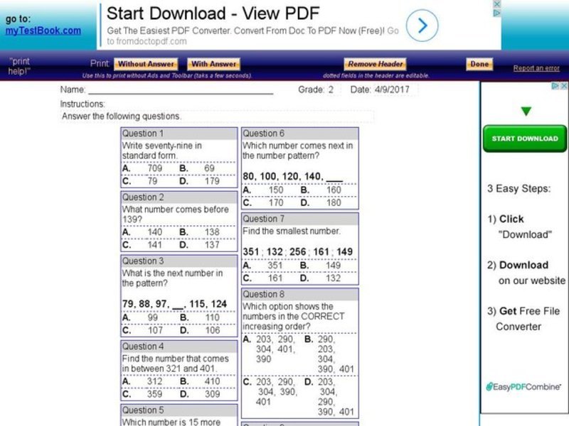 My Test Book: Math Review Interactive