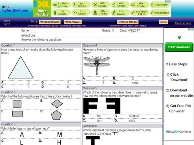 My Test Book: symmetry Interactive