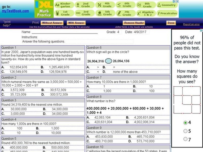 My Test Book: Standard and Expanded Form Interactive