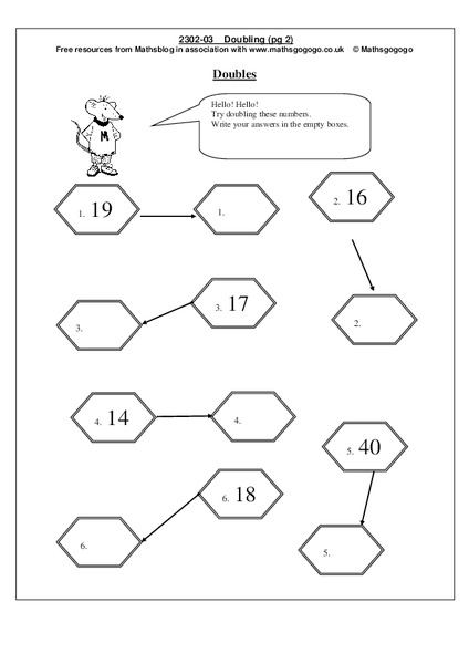Doubles Worksheet