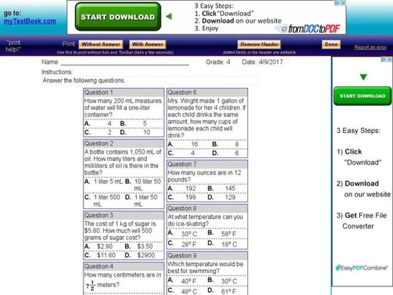 Units and Methods of Measurement Interactive