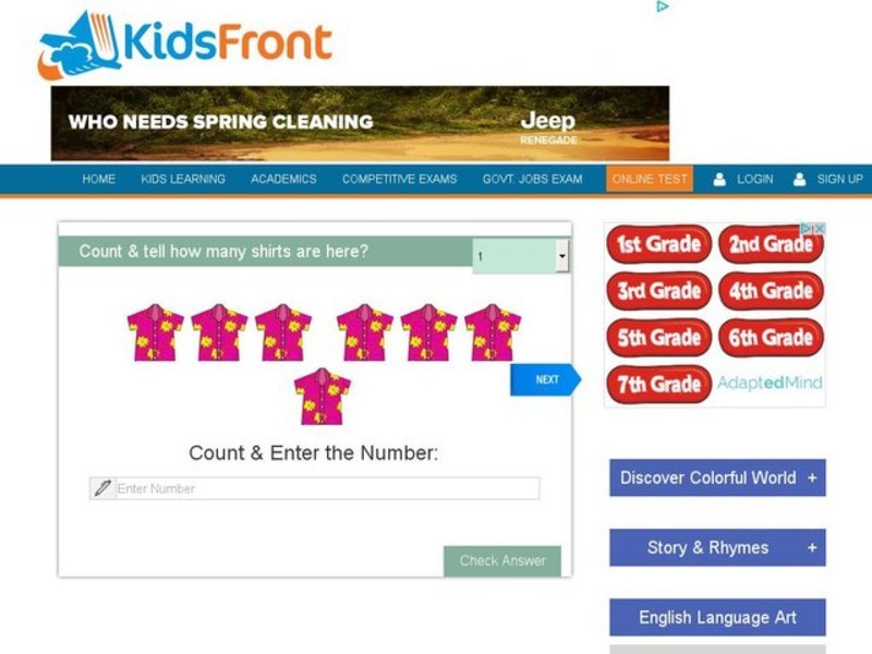 Count and Tell How Many 7 Interactive