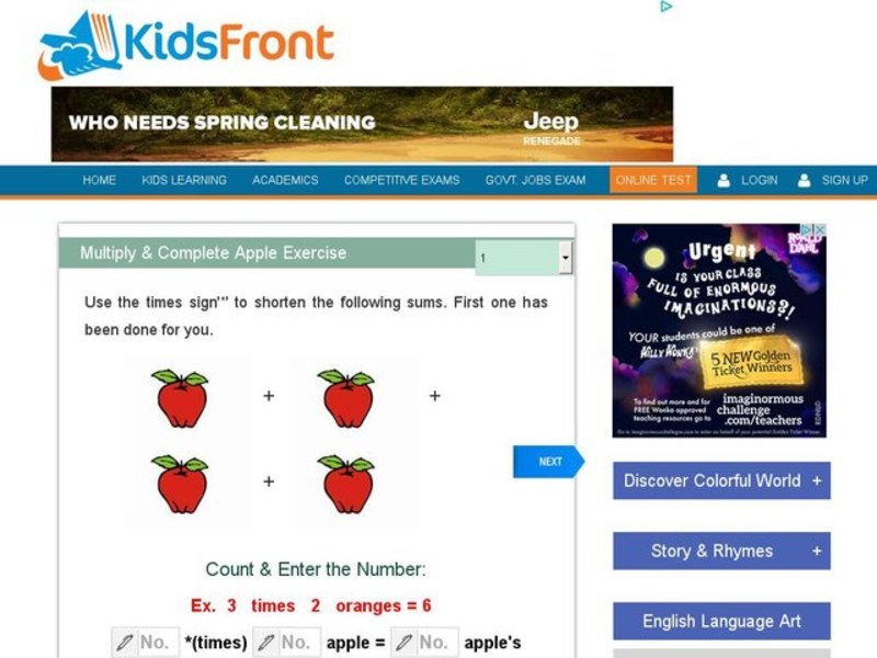 Using Addition to Learn Multiplication #1 Interactive
